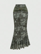 Fairycore Women's Hippie Vine Totem Rhinestone Skirt